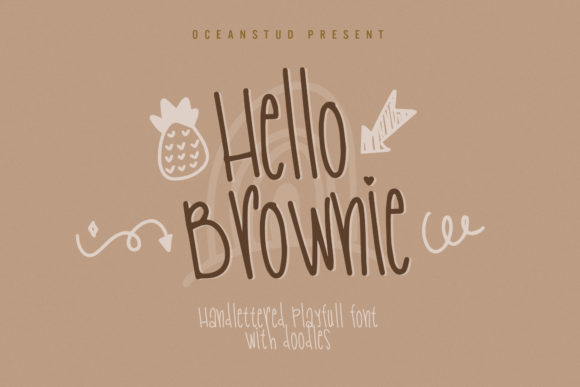 Hello Brownie Typeface: A Whimsical Handwritten Font for Digital Brands